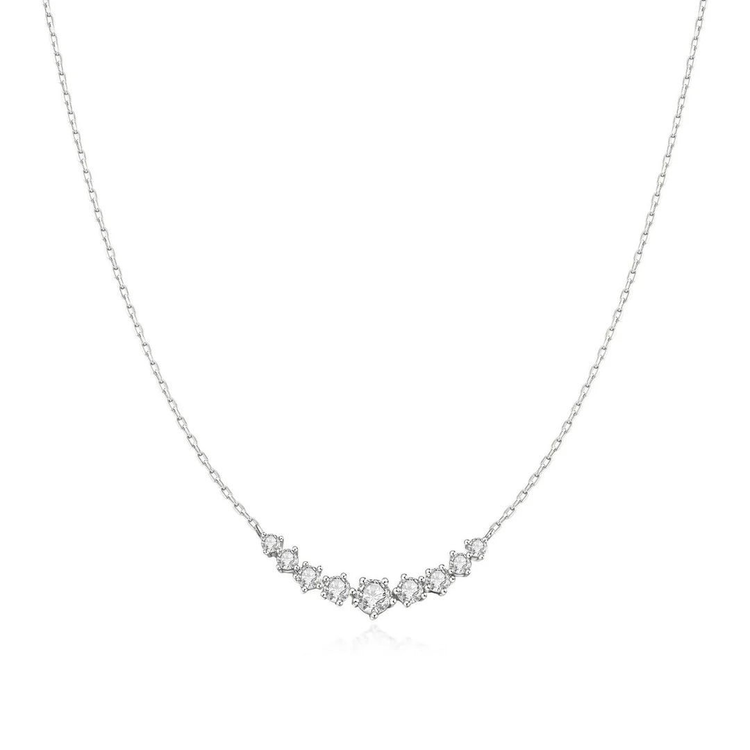 Ania Haie - Graduated Pave Arc Necklace - Silver