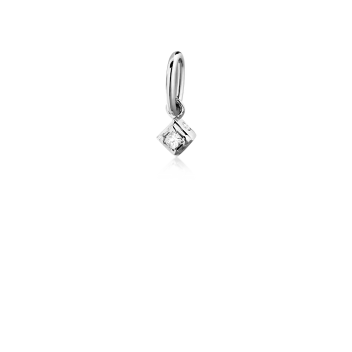 Ro Copenhagen - Raw Classic Diamond Pendant Small - 18kt White Gold