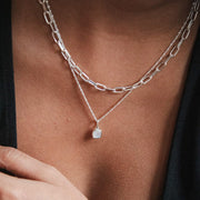 Daisy London - Moonstone June Birthstone Pendant Charm - Silver