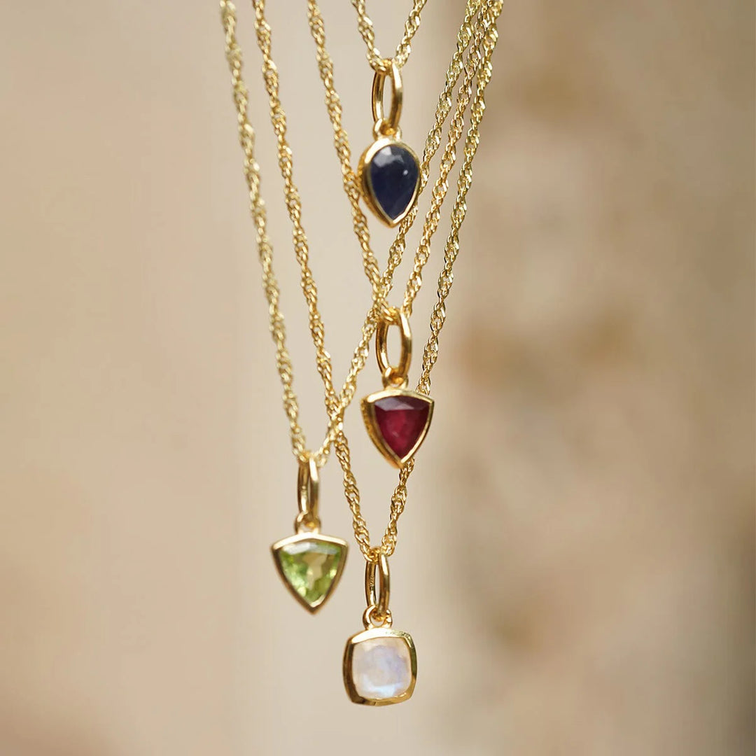 Daisy London - Sapphire September Birthstone Pendant Charm - Gold