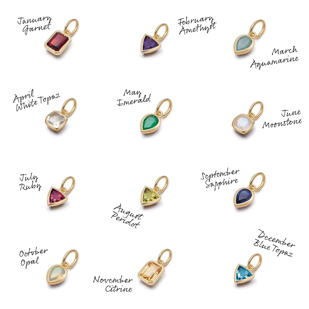 Daisy London - Moonstone June Birthstone Pendant Charm - Silver