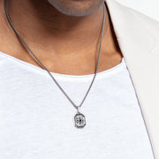Thomas Sabo - Blackened Silver/Onyx and Zirconia Cross Pendant