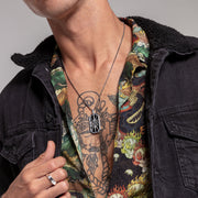 Thomas Sabo - Large Silver and Onyx Compass Pendant