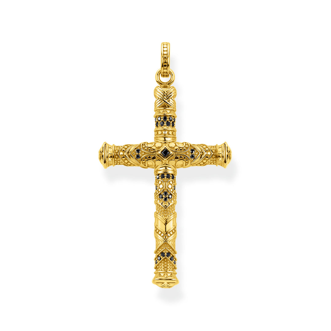 Thomas Sabo - Gold and Black Zirconia Cross Pendant