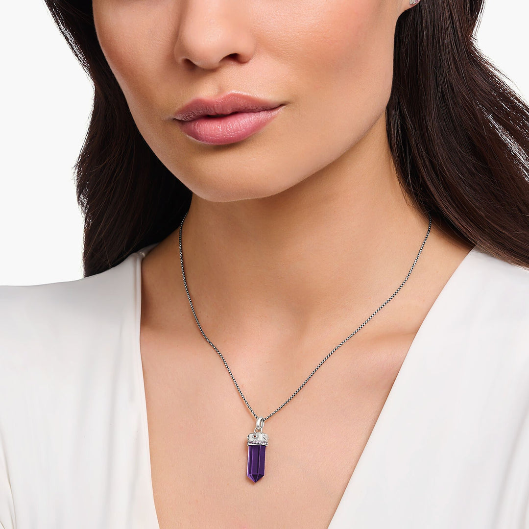 Thomas Sabo - Synthetic Amethyst Pendant - Silver