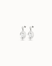 UNOde50 - Pearl Hoop Earrings - Silver