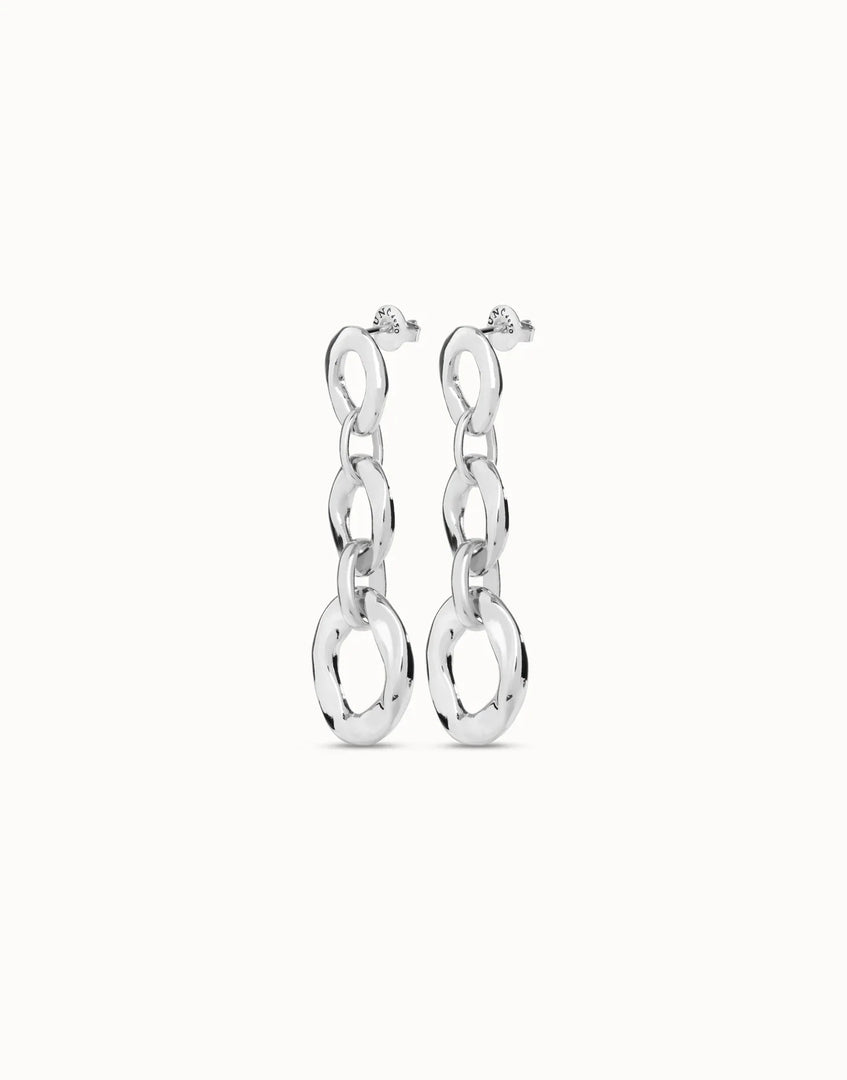 UNOde50 - YOLO Three Link Drop Earrings - Silver