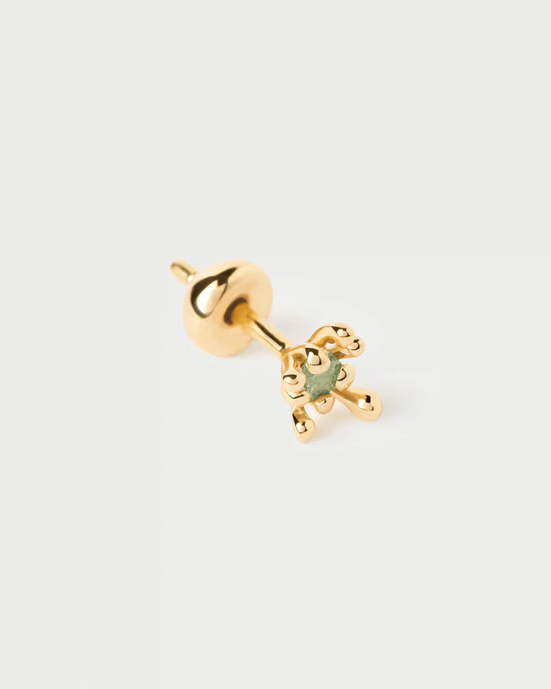 PDPAOLA - Green Fleur Single Earring - Gold