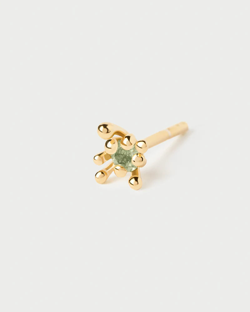 PDPAOLA - Green Fleur Single Earring - Gold