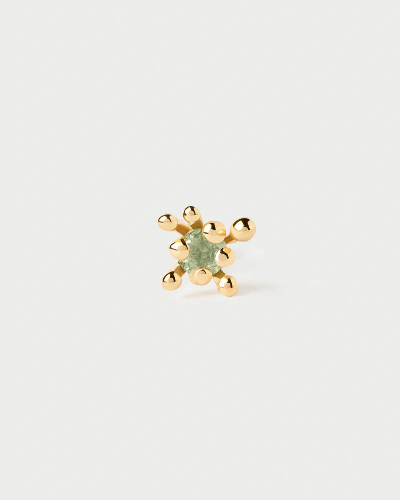 PDPAOLA - Green Fleur Single Earring - Gold