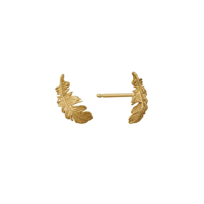 Alex Monroe - Plume Feather Stud Earrings - Gold