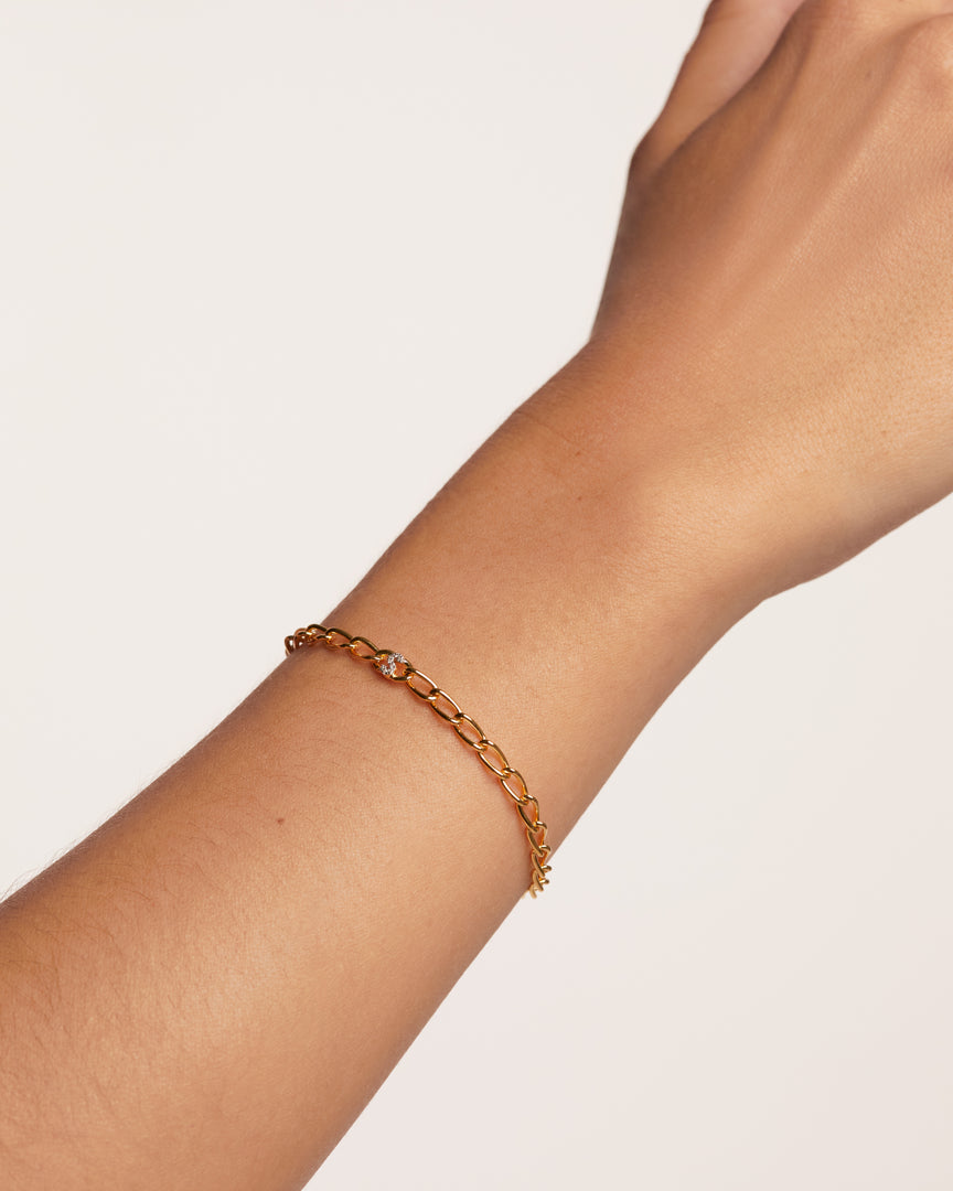 PDPAOLA - Letter 'S' Chain Bracelet - Gold
