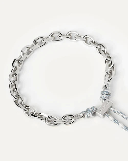 PDPAOLA - Sky Essential Rope and Chain Bracelet - Silver