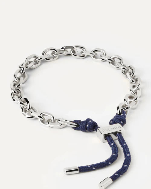 PDPAOLA - Midnight Essential Rope and Chain Bracelet - Silver