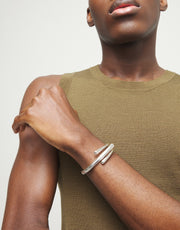 UNOde50 - Three Intertwined Organic Shapes Bangle Bracelet - Silver