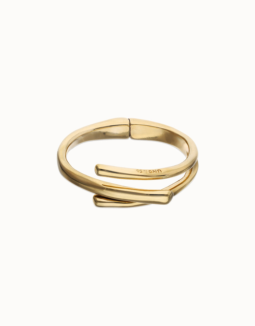 UNOde50 - Three Intertwined Organic Shapes Bangle Bracelet - Gold