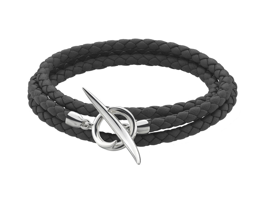 Shaun Leane - Quill Black Leather Bracelet - Silver