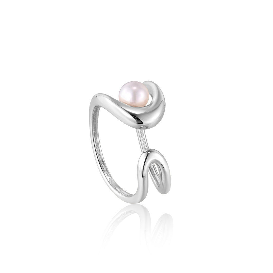 Ania Haie - Pearl Sculpted Adjustable Ring - Silver