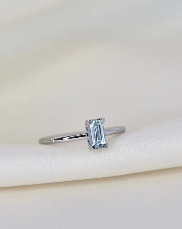 Ro Copenhagen - Nord Aquamarine Mini Turned Ring - 18kt White Gold