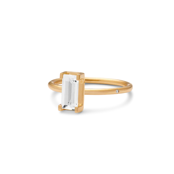 Ro Copenhagen - Nord White Topaz Ring Turned - 18kt Yellow Gold