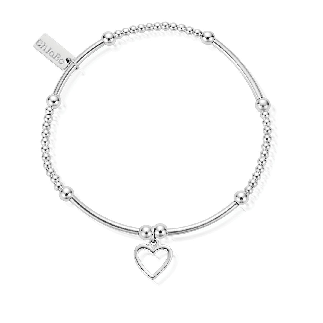 ChloBo - Cute Mini Open Heart Bracelet - Silver