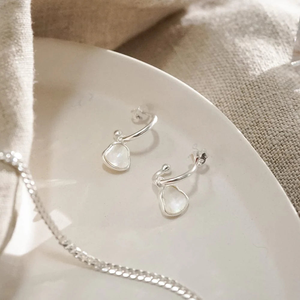 Daisy London - Mother of Pearl Drop Earrings - Silver