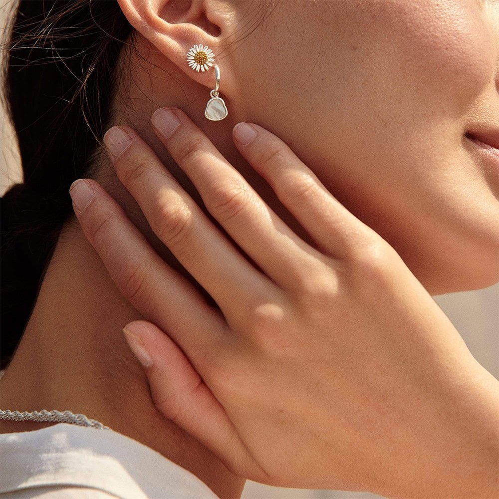 Daisy London - Mother of Pearl Drop Earrings - Silver