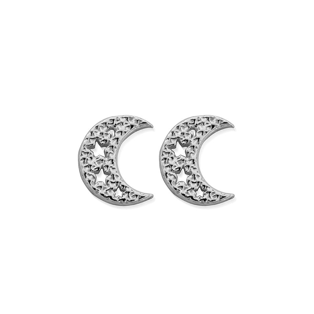 ChloBo - Stary Moon Stud Earrings - Silver