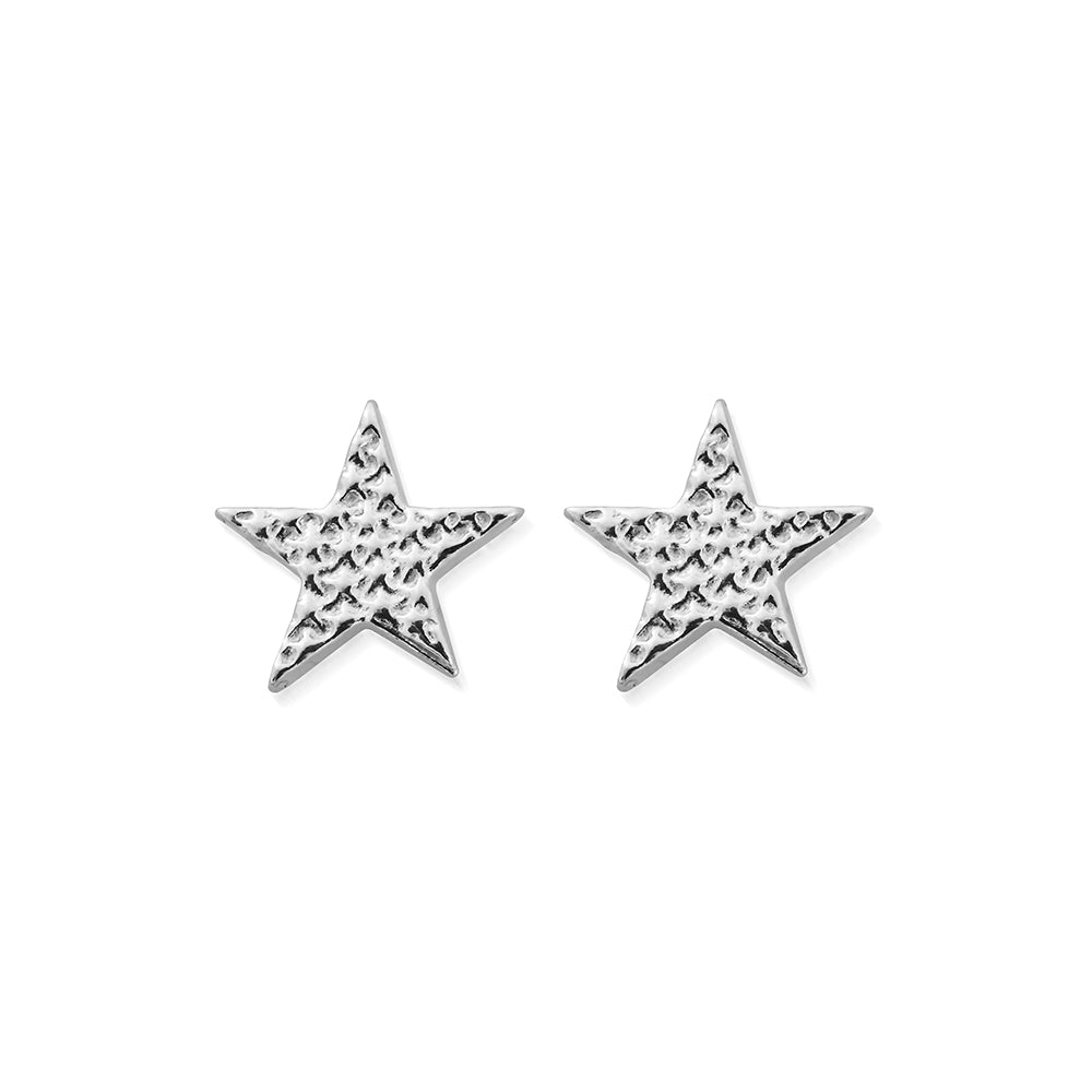 ChloBo - Sparkle Star Stud Earrings - Silver