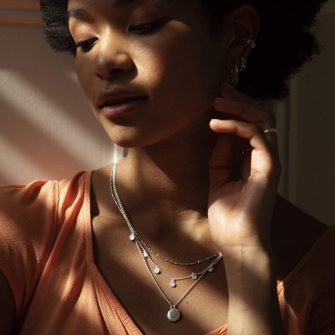 Daisy London - Isla Fossil Charm Necklace - Silver