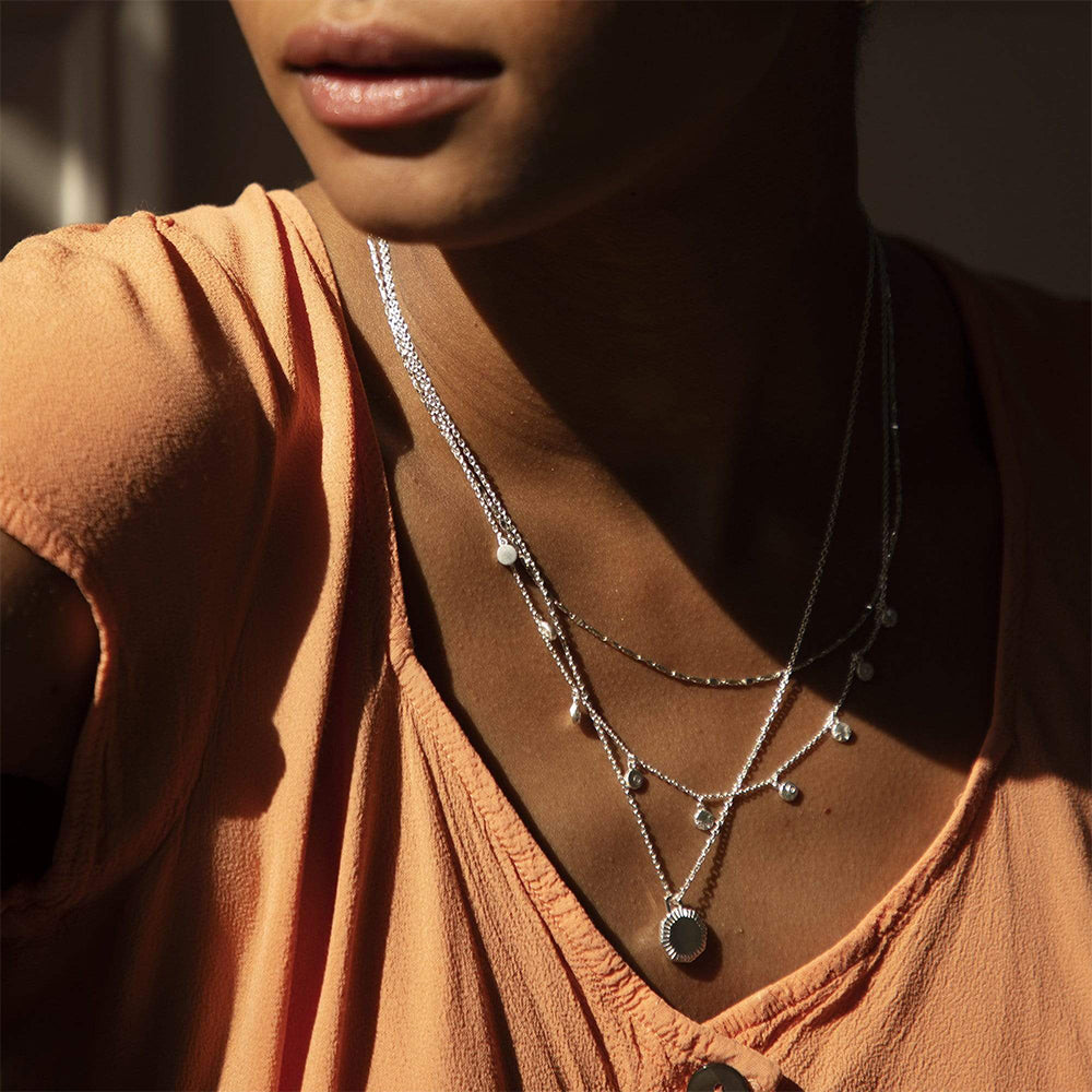 Daisy London - Isla Fossil Charm Necklace - Silver