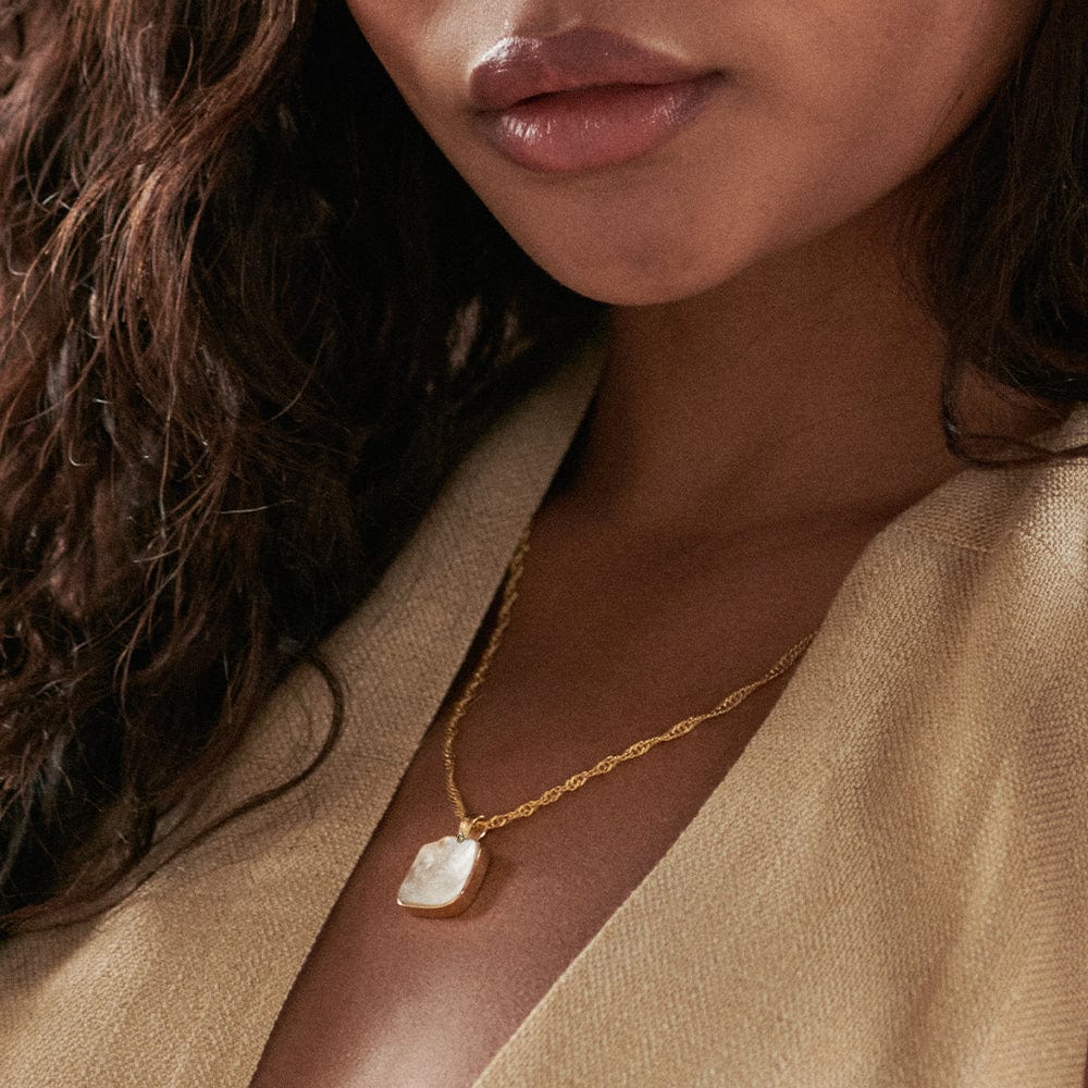 Daisy London - Organic Mother of Pearl Necklace - Gold