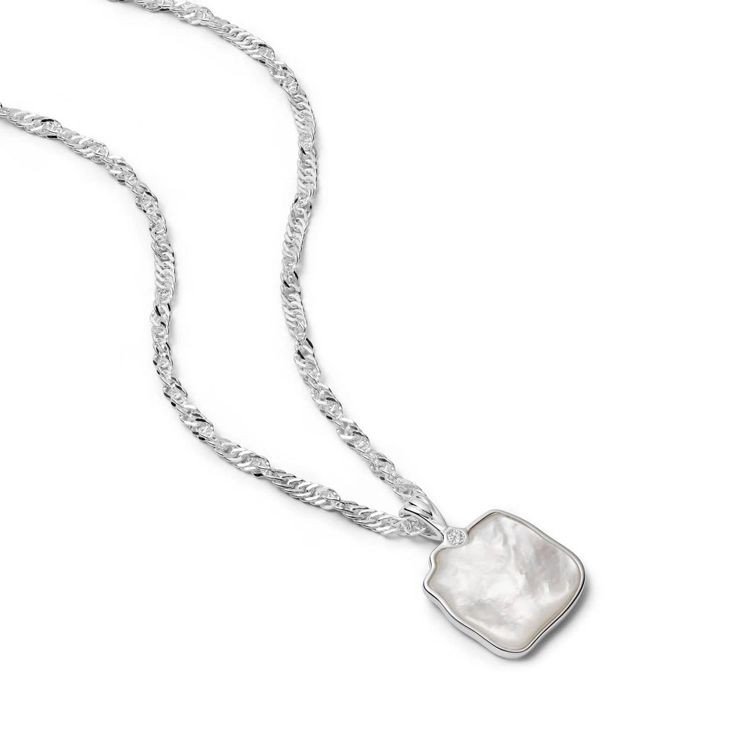 Daisy London - Organic Mother of Pearl Necklace - Silver