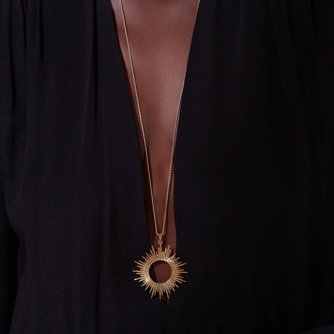 Rachel Jackson - Electric Goddess Statement Sun Necklace - Gold