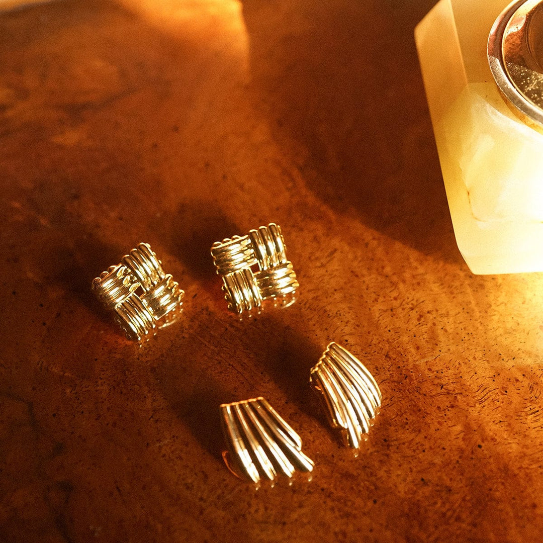 Daisy London - Polly Mini Lattice Stud Earrings - Gold