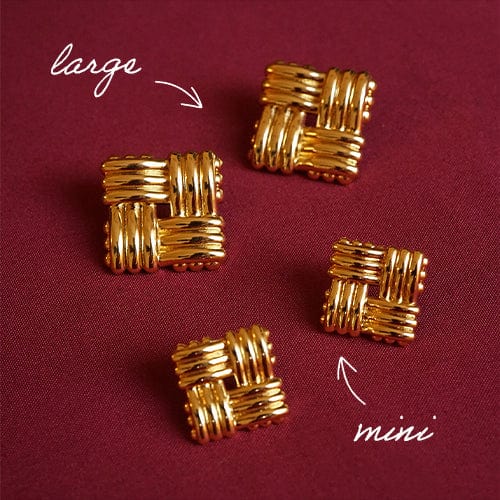 Daisy London - Polly Mini Lattice Stud Earrings - Gold