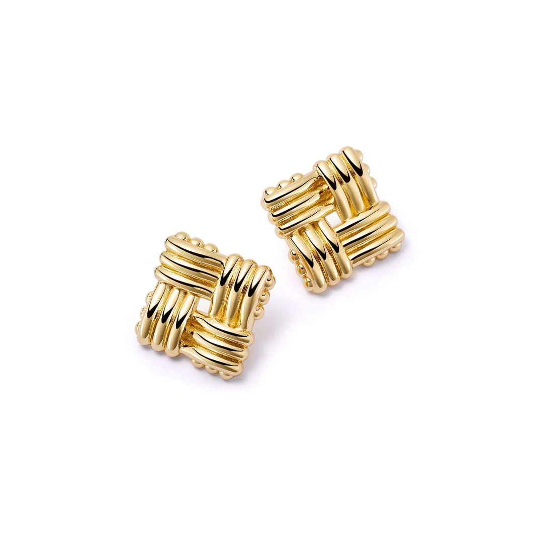 Daisy London - Polly Mini Lattice Stud Earrings - Gold