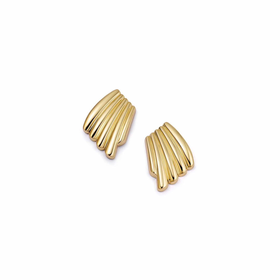 Daisy London - Polly Mini Wave Stud Earrings - Gold