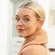 Daisy London - Polly Mini Woven Square Stud Earrings - Gold