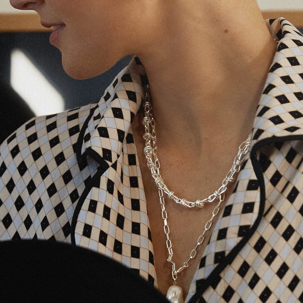 Daisy London - Polly Sayer Knot Chain Necklace - Silver