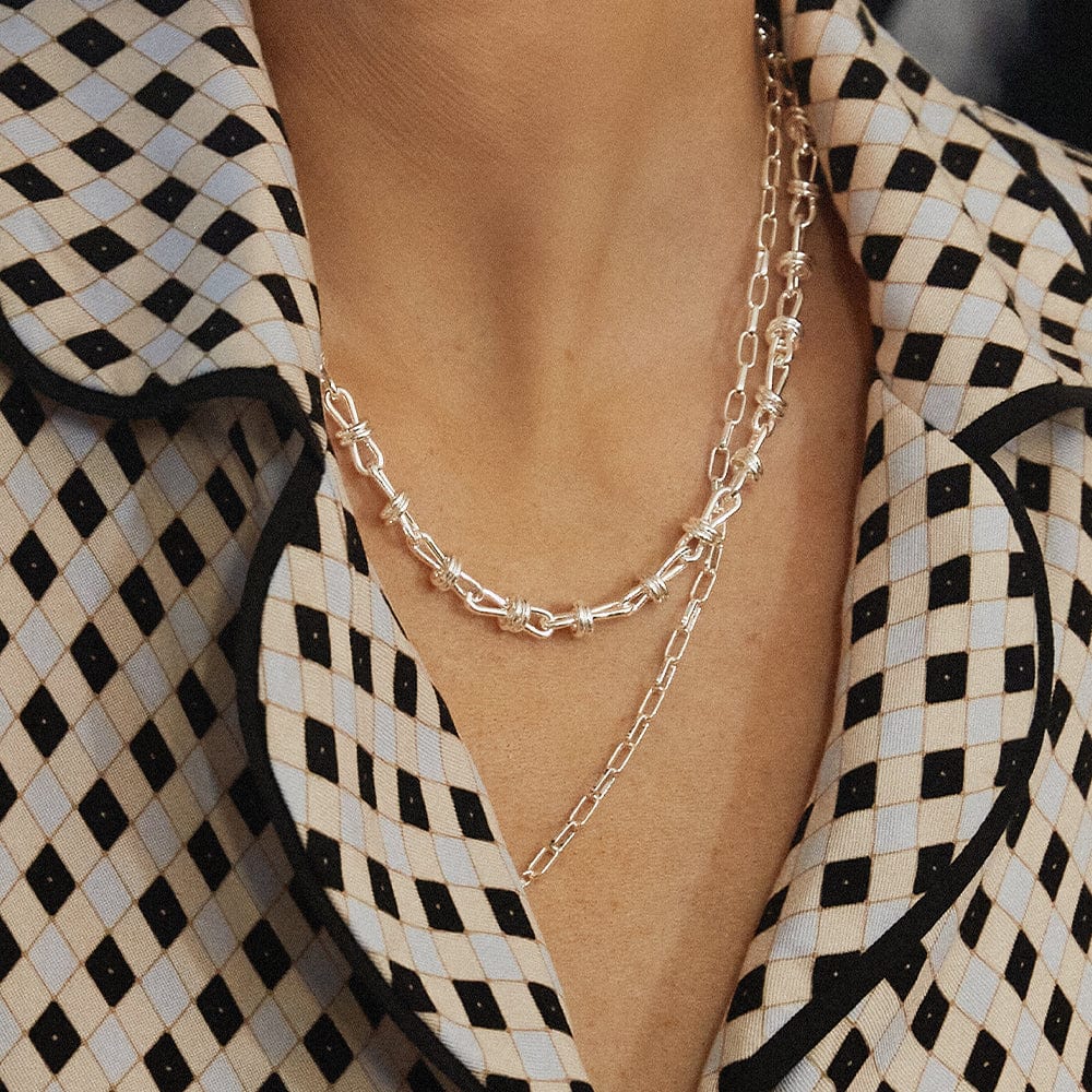 Daisy London - Polly Sayer Knot Chain Necklace - Silver