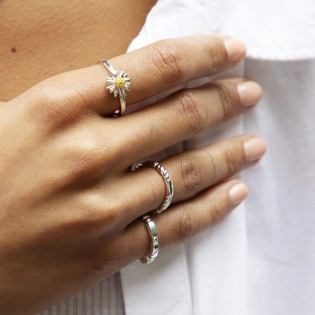 Daisy London - Stacked Rope Ring - Silver