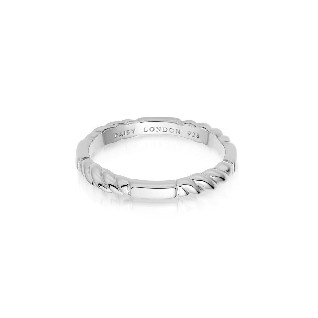 Daisy London - Stacked Rope Ring - Silver