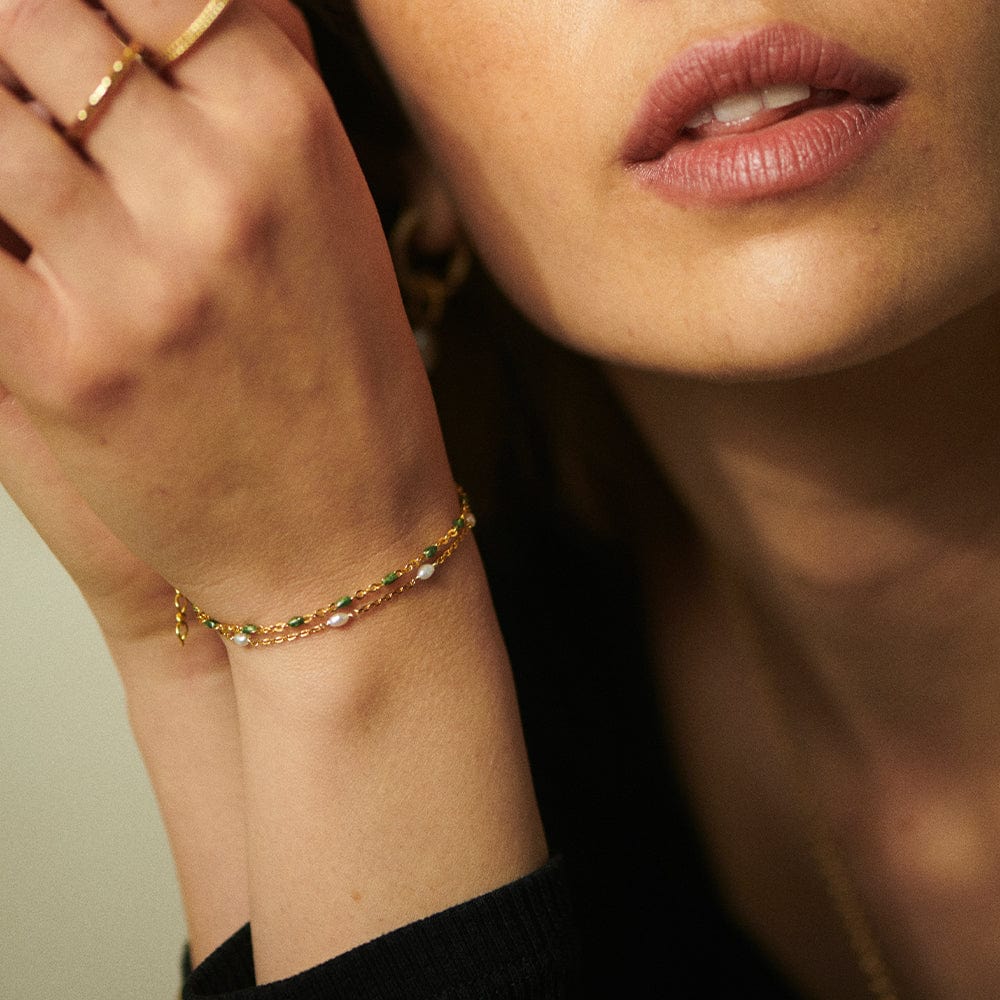 Daisy London - Treasures Seed Pearl Chain Bracelet - Gold