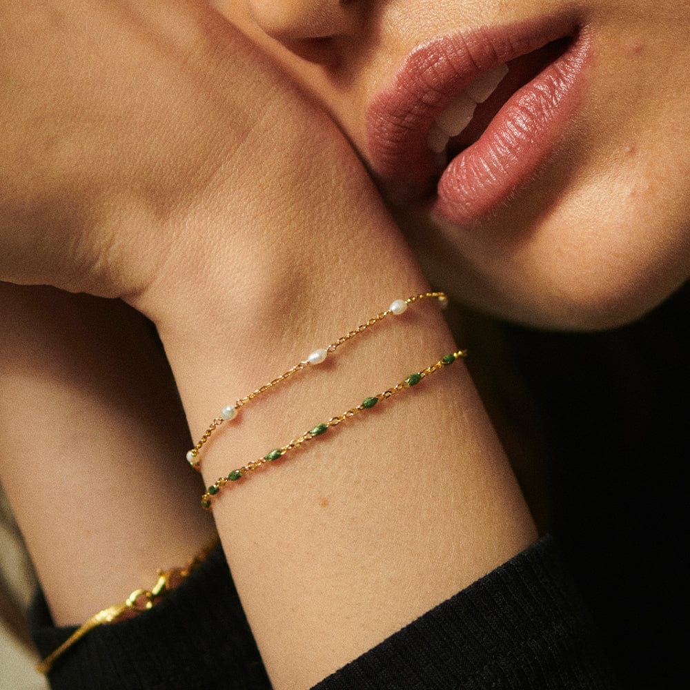Daisy London - Treasures Seed Pearl Chain Bracelet - Gold