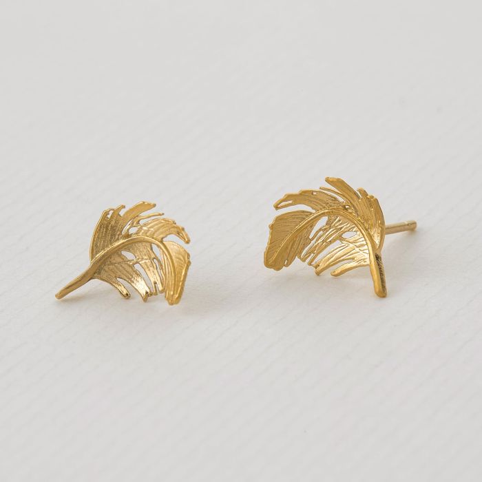 Alex Monroe - Feather Studs - Gold