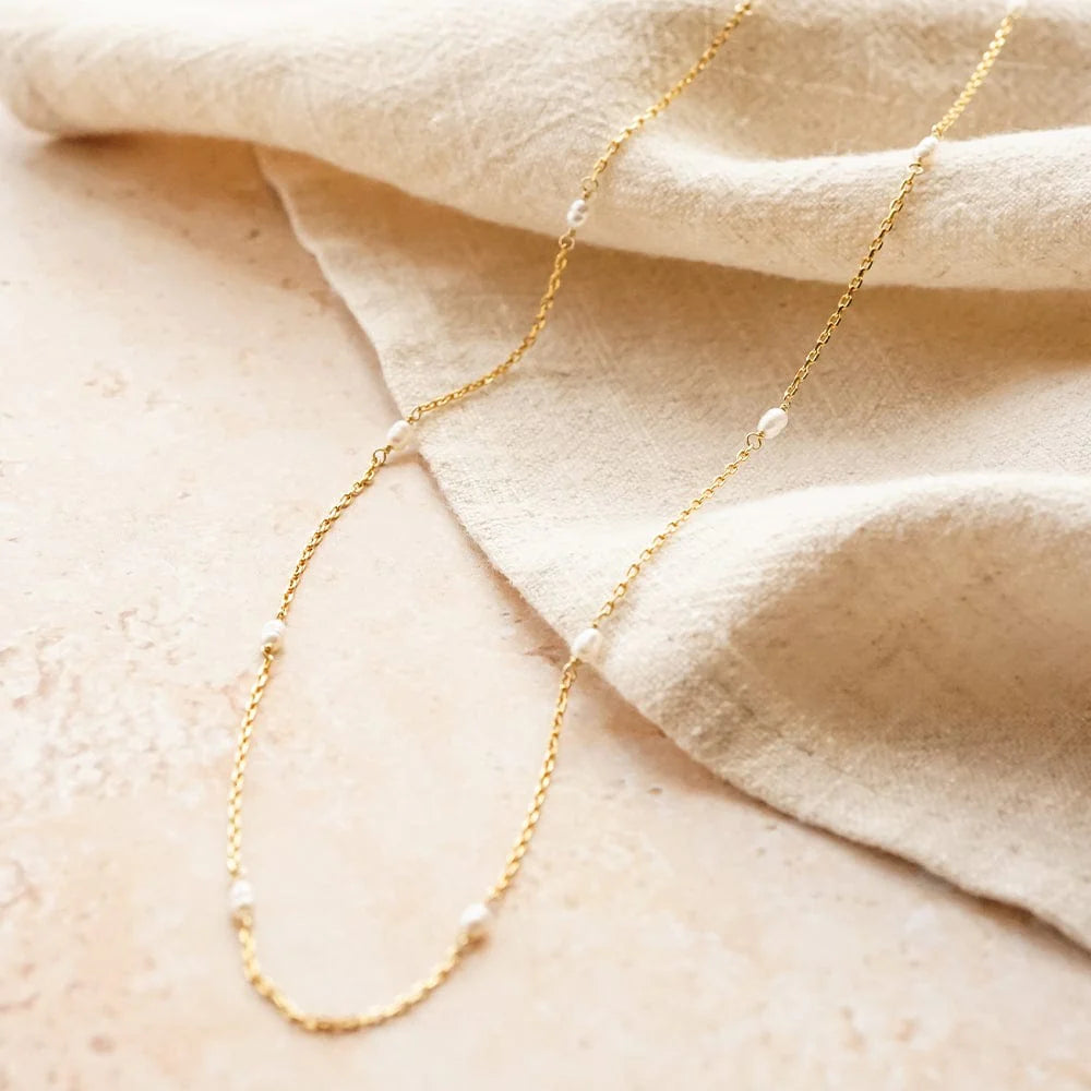 Daisy London - Treasures Seed Pearl Chain Necklace - Gold