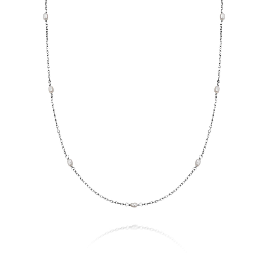 Daisy London - Treasures Seed Pearl Chain Necklace - Silver
