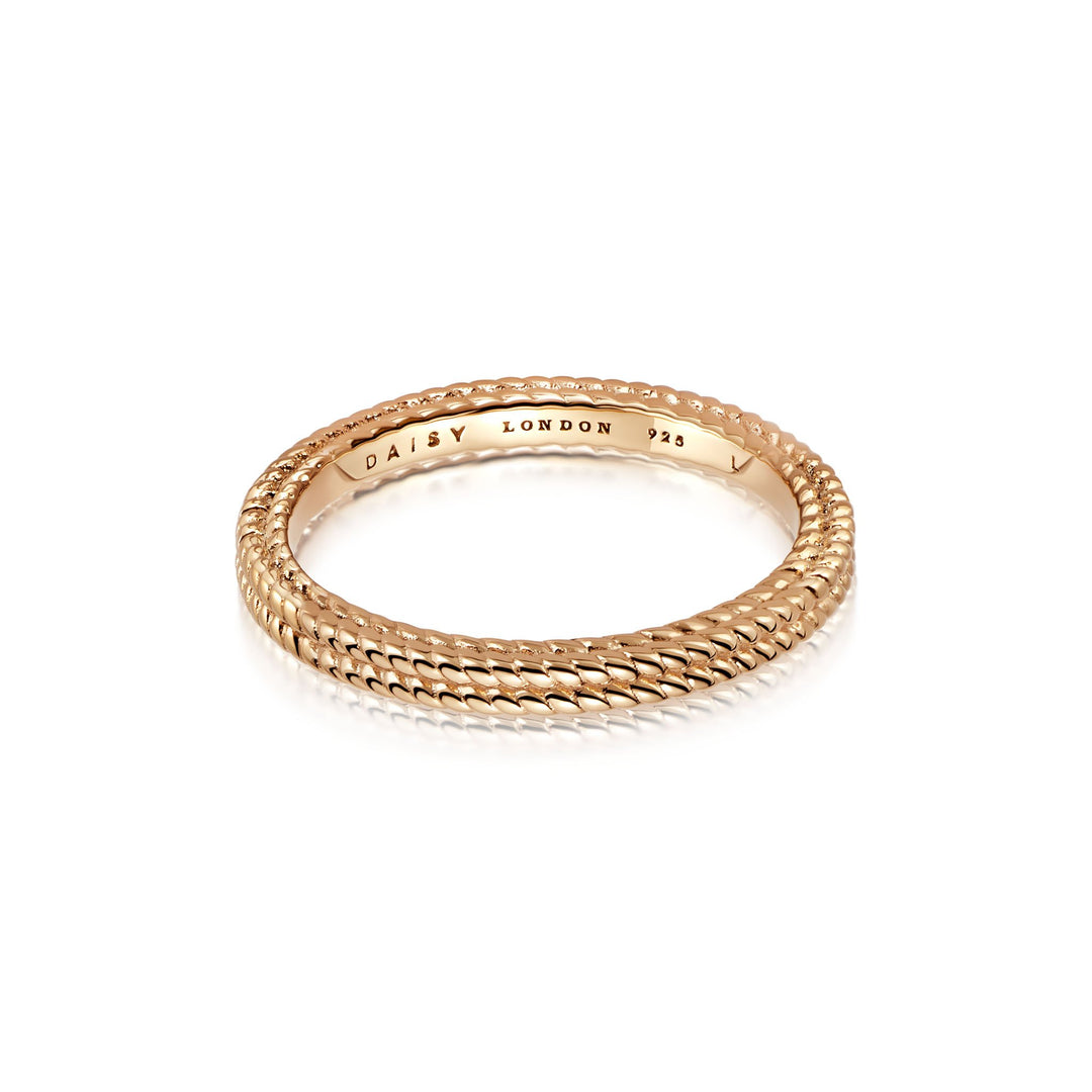 Daisy London - Treasures Double Rope Stacking Ring - Gold