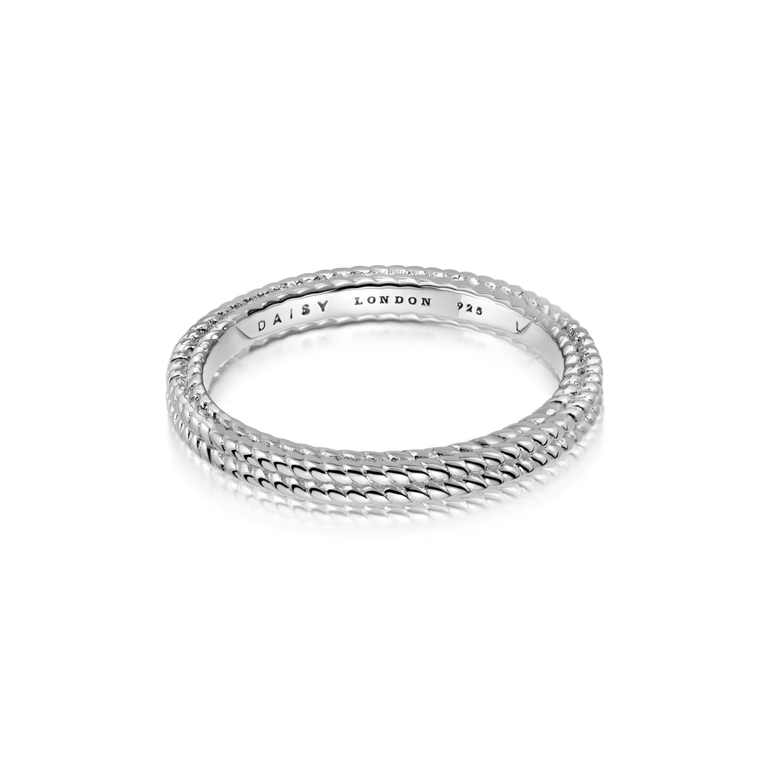 Daisy London - Treasures Double Rope Stacking Ring - Silver